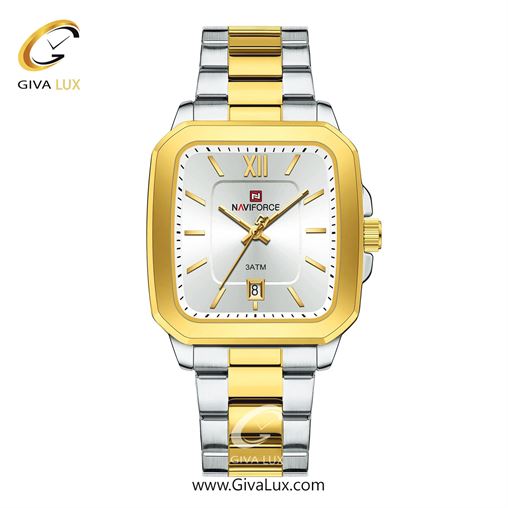 ساعت مچی اورجینال مردانه ناوی فورس|Naviforce|نوی فورس|نیوی فورس نقره ای-طلایی | نقره ای-طلایی| نقره ای| کد رفرنس NF9239 S/W/G